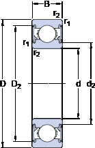 dimensioni cuscinetto 61808