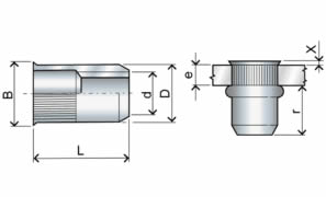 dimensioni inserti filettati M6FTR