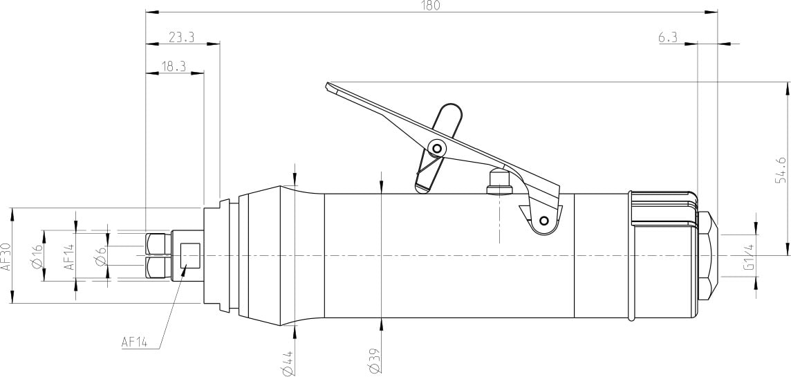 dimensioni smerigliatrice G2412-1