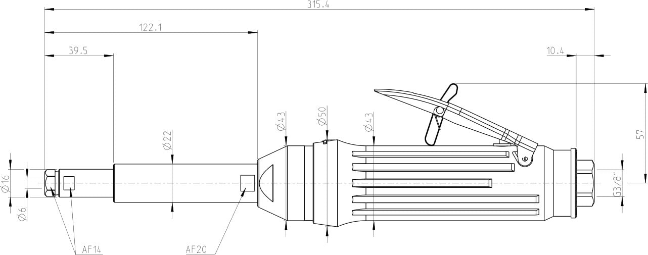 dimensioni smerigliatrice G2424