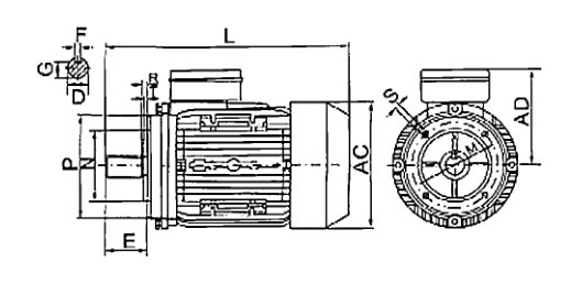 tabella dettagliata motore elettrico B14