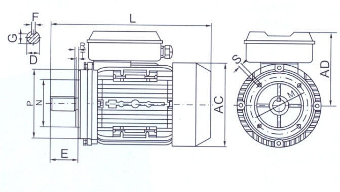 tabella dettagliata motore elettrico B14