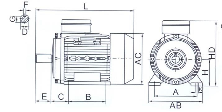 tabella dettagliata motore elettrico B3 MYT