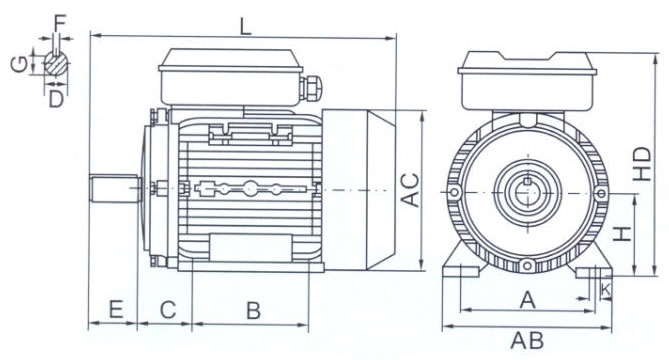 tabella dettagliata motore elettrico B3 ML