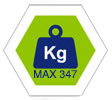 max 347Kg carico complessivo consentito