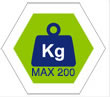 max 150Kg carico complessivo consentito