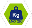 max 295Kg carico complessivo consentito