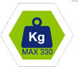 max 330Kg carico complessivo consentito