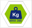 max 390Kg carico complessivo consentito