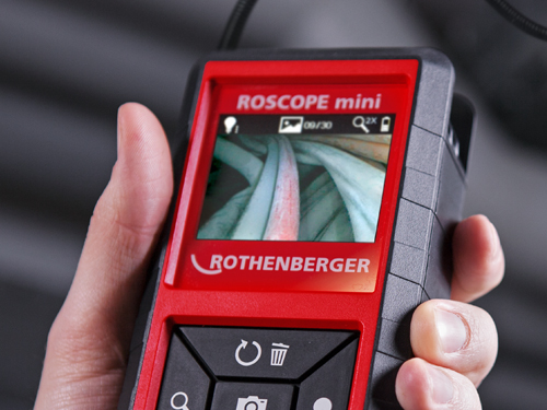 dettaglio display videocamera Roscope Rothenberger
