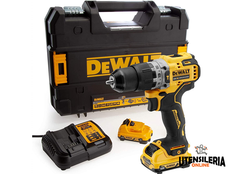 Trapano avvitatore a percussione DeWalt 12V XR Litio 2.0Ah a batteria  [DCD706D2-QW]