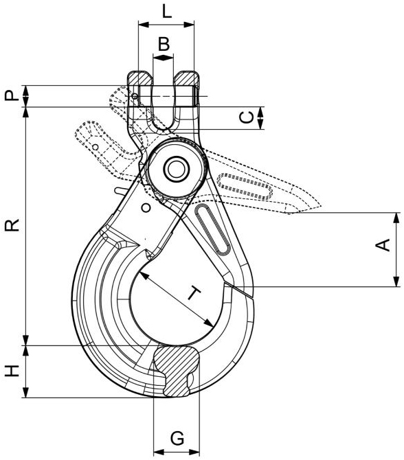 Dimensioni gancio forcella G80 Carcano