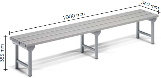 dimensione panca spogliatoio Fami 2000mm