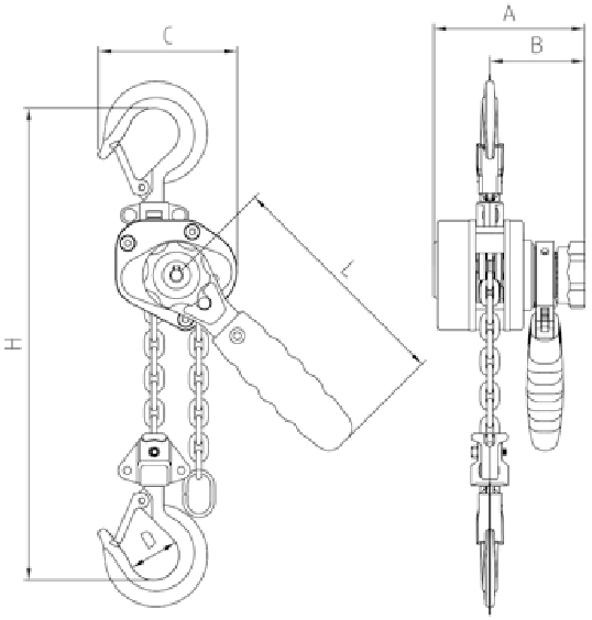 dimensioni paranco manuale 8146C Beta