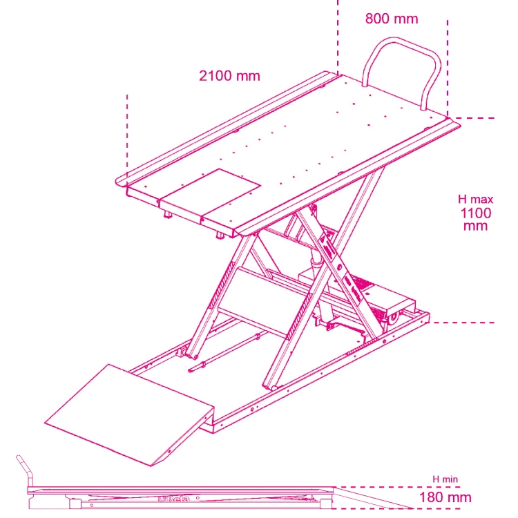 Dimensioni sollevatore moto 3050/600 Beta