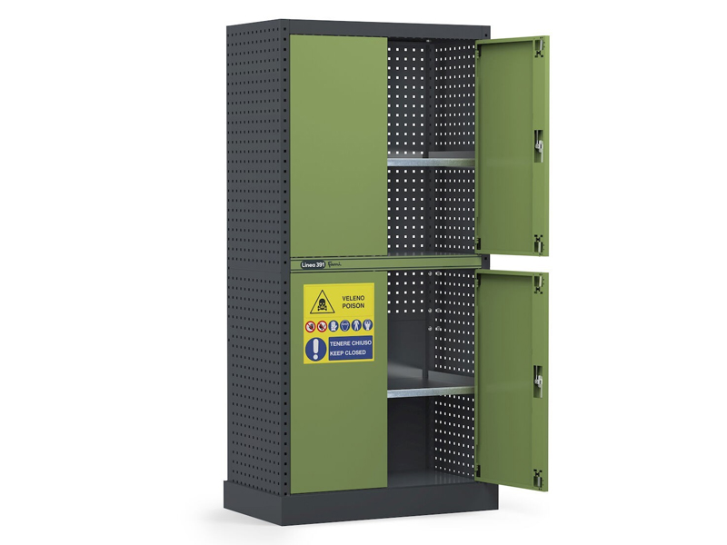 Armadio per fitofarmaci Fami Linea 391 944x540x1900mm con ante battenti e 2 ripiani