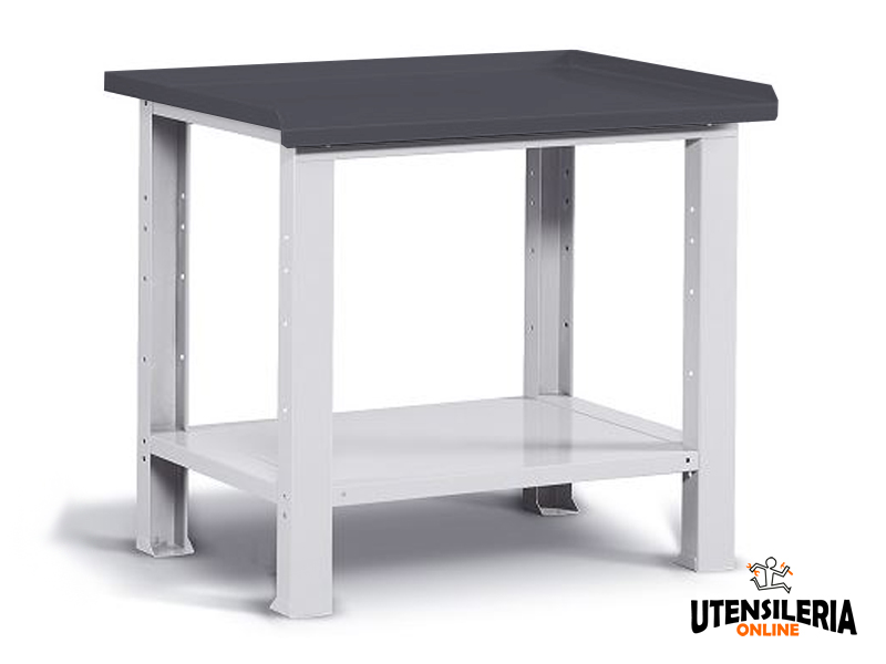 Banco Da Lavoro Regolabile In Altezza EUROKRAFT 2000 Mm - Con Cassetti, Carico 1200 Kg, Colore Grigio, Per Officina E Industria