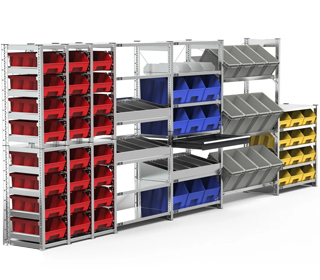 Caratteristiche scaffale con slitte System ST Fami struttura modulare