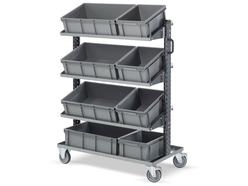 Carrello bifrontale Fami Linea 391 1099x578x1481mm con 8 cassette Euro Box