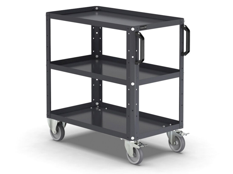 Carrello a tre ripiani Fami Linea 391 XS 888x455x846mm con bordo rialzato, portata 330kg