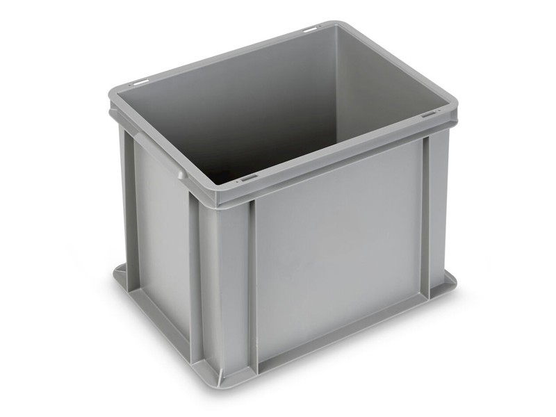 Cassetta Fami Euro 400x300x320mm in PP riciclato con maniglie a conchiglia e fondo liscio