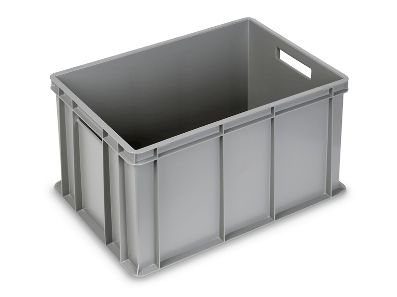 Cassetta Fami Euro Linea 391 600x400x320mm in PP riciclato con maniglie aperte e fondo liscio