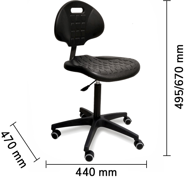 Dimensione sedia in poliuretano Fami