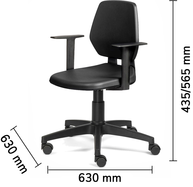 Dimensione sedia in poliuretano con braccioli Fami