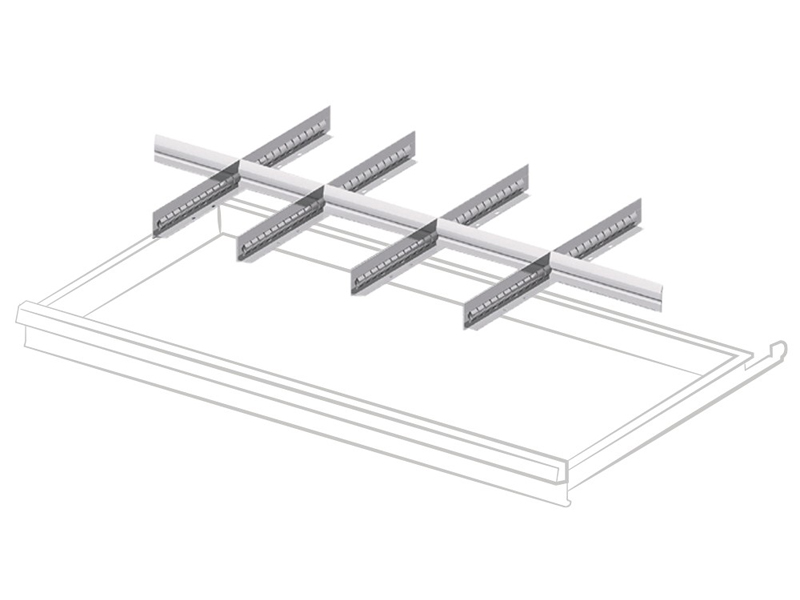 Set 9 divisori fessurati per cassetti Fami Gear Garage frontale 150-175mm,  54x27EH [FFH40150500]