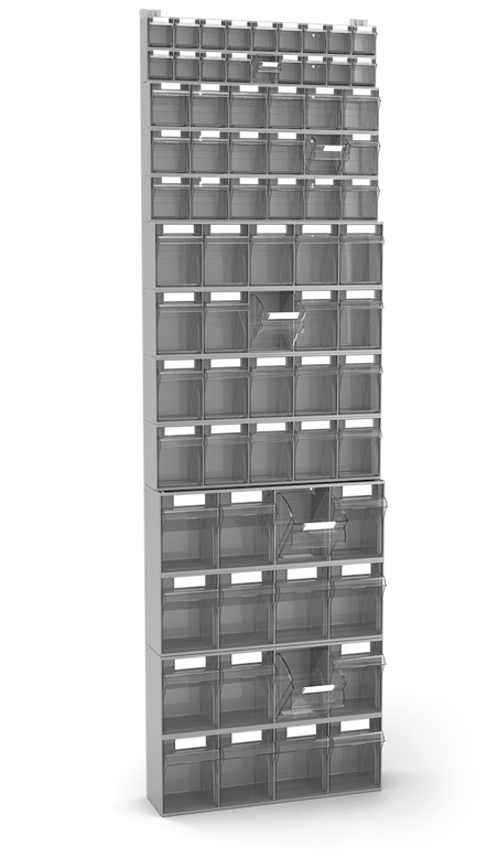 Dotazione scaffale porta minuteria Visual Box 72 cassetti Fami