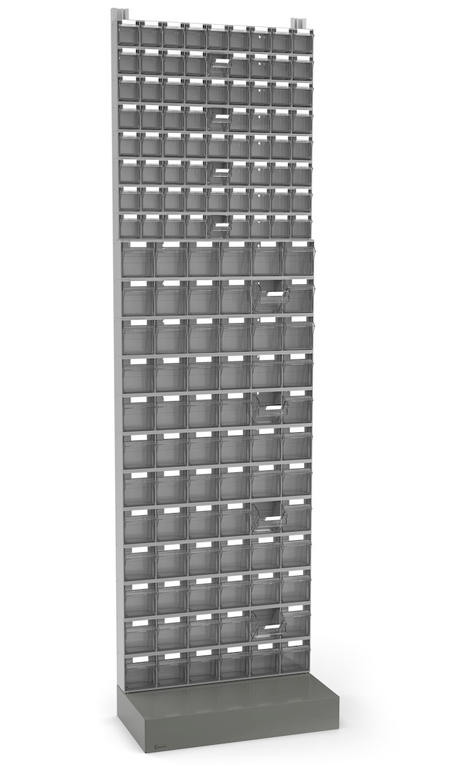 Dotazione scaffale porta minuteria Visual Box con base e 144 cassetti Fami