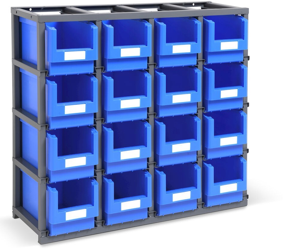 Dotazione scaffale porta contenitori Domino 16 postazioni Fami