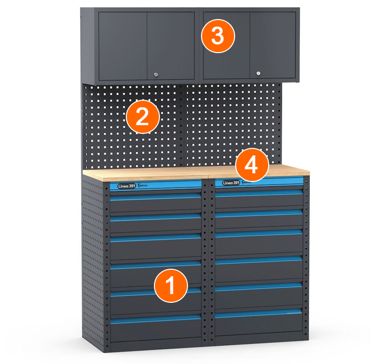 dotazione arredamento officina modulare Fami 391G05