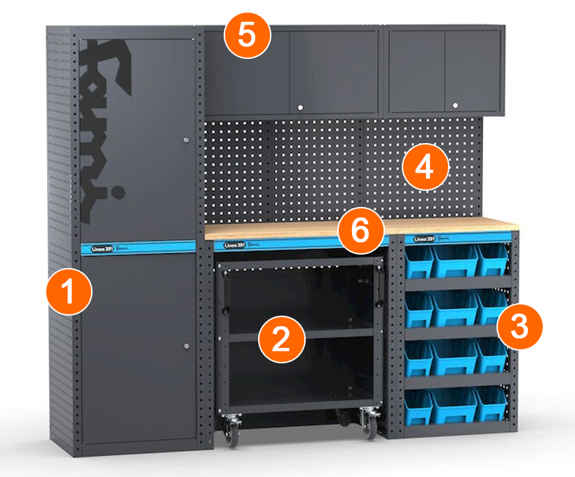 dotazione arredamento officina modulare Fami 391G08