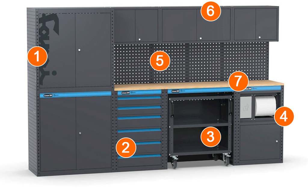 dotazione arredamento officina modulare Fami 391G15