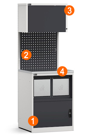 dotazione arredamento officina modulare Fami GARAGE008