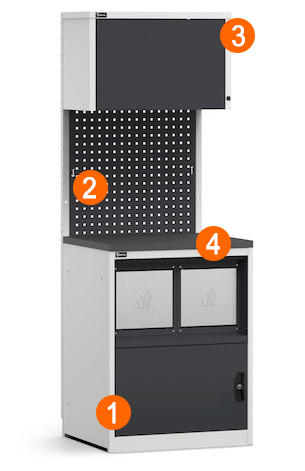 dotazione arredamento officina modulare Fami GARAGE009