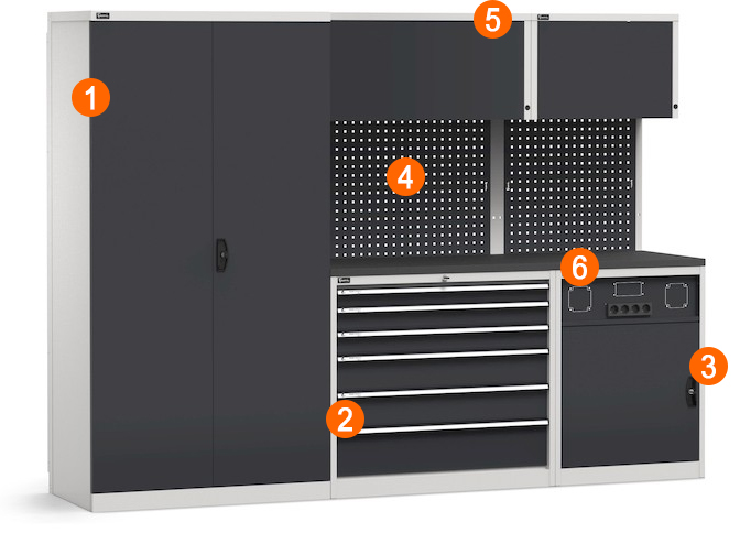 dotazione arredamento officina modulare Fami GARAGE0105