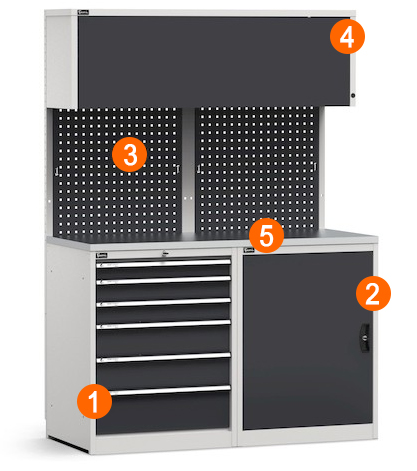 dotazione arredamento officina modulare Fami GARAGE024