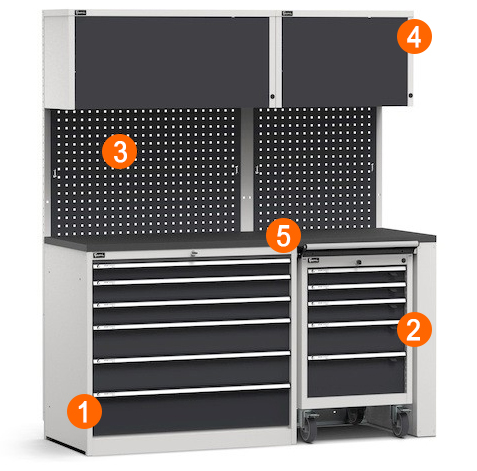 dotazione arredamento officina modulare Fami GARAGE037