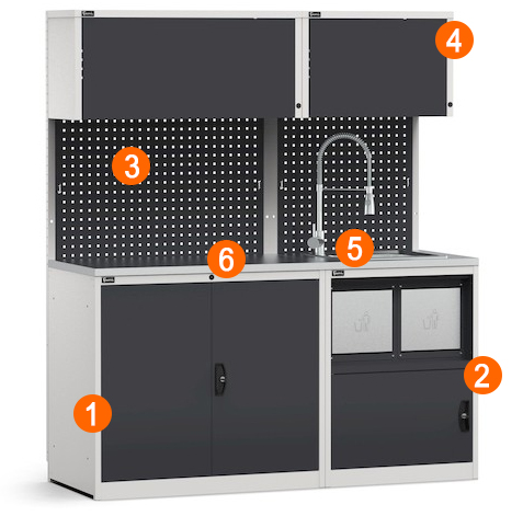 dotazione arredamento officina modulare Fami GARAGE038