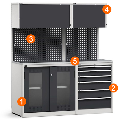 dotazione arredamento officina modulare Fami GARAGE043