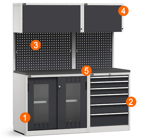 dotazione arredamento officina modulare Fami GARAGE044