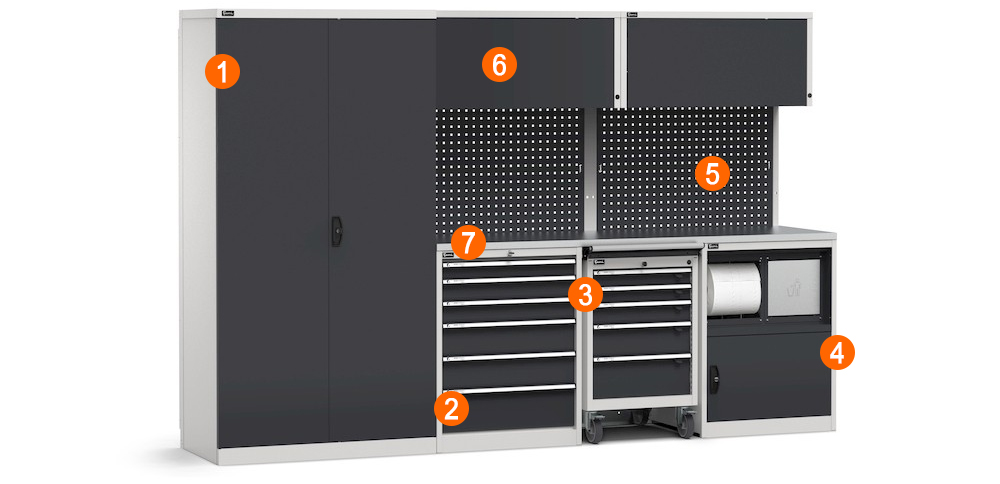 dotazione arredamento officina modulare Fami GARAGE090