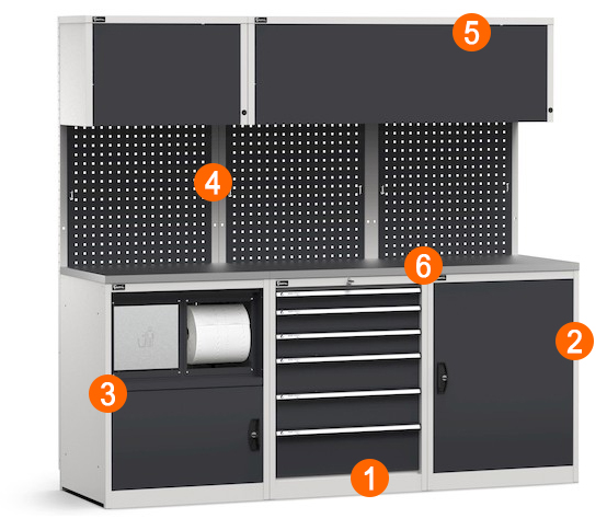 dotazione arredamento officina modulare Fami GARAGE092