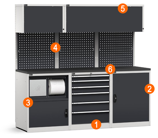 dotazione arredamento officina modulare Fami GARAGE093