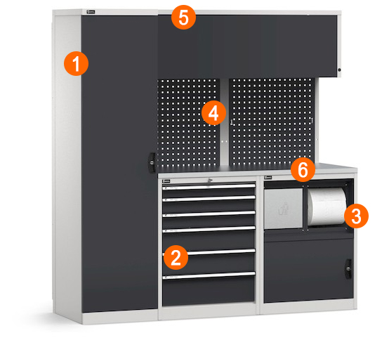 dotazione arredamento officina modulare Fami GARAGE096