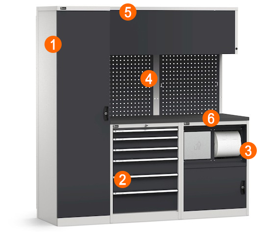 dotazione arredamento officina modulare Fami GARAGE097