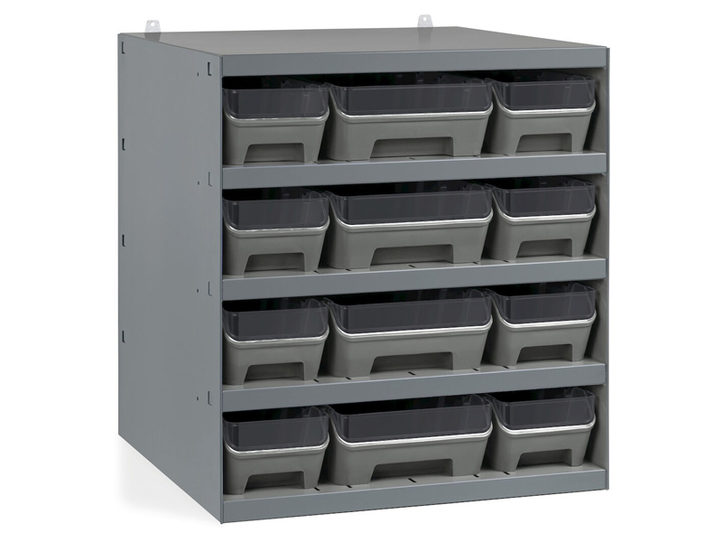 Scaffale portaminuteria Fami 500x500x545mm con 12 contenitori RK Box Air Linea 391 e accessori