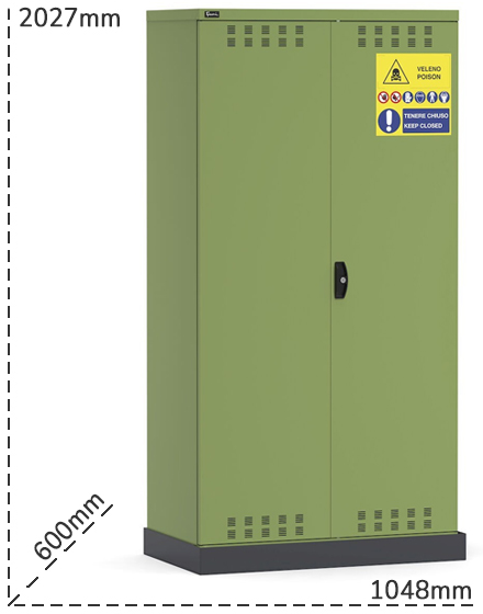 Schema tecnico armadio Perfom per fitofarmaci Fami